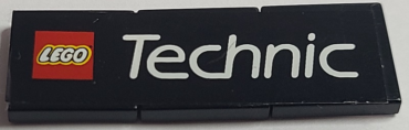 BA170pb01 - Stickered Assembly 6 x 2 with White 'LEGO Technic' Logo on Black Background Pattern (Sticker) - Set 8440 - 3 Tile 2 x 2