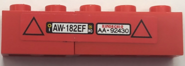 BA325pb01 - Stickered Assembly 5 x 1 x 1 with Licence Plates 'AW 182EF', 'AA 92430' and 2 Black Triangles Pattern (Sticker) - Set 8153 - 1 Brick 1 x 2, 1 Brick 1 x 3