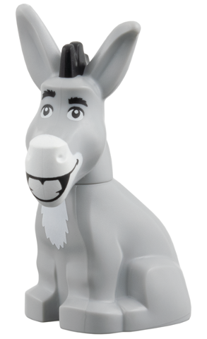 donkey01 - Donkey, Baby with Black Eyes and Mane, White Muzzle and Teeth (Shrek Donkey)